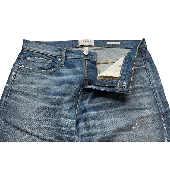 11-7 FRAME Men's Jeans L'Homme Slim Paint Splatter Size 31 - Picture 3 of 10